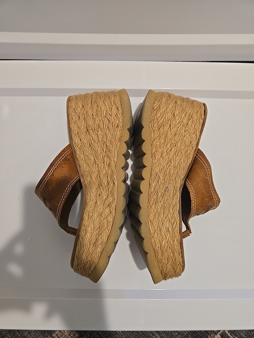 Skechers Brown Espadrille Platform Thong Sandals - Picture 3 of 5